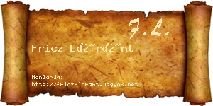 Fricz Lóránt névjegykártya