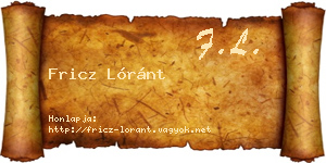 Fricz Lóránt névjegykártya